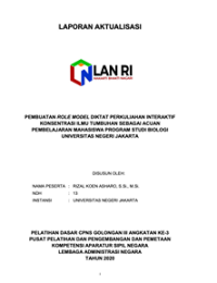 Pembuatan Role Model Diktat Perkuliahan Interaktif Konsentrasi Ilmu Tumbuhan Sebagai Acuan Pembelajaran Mahasiswa Program Studi Biologi Universitas Negeri Jakarta