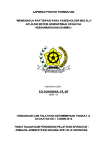 Membangun Partisipasi Para Stakeholder Melalui Aplikasi Sistem Administrasi Kegiatan Kebinamargaan (Si Bima) (Dinas Pekerjaan Umum Bina Marga dan Pengairan Pemerintah Kabupaten Purwakarta)