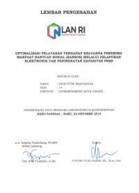 Optimalisasi Pelayanan Terhadap Keluarga Penerima Manfaat Bantuan Sosial (KPM Bansos) Melalui Pelaporan Elektronik Dan Peningkatan PSKS (Dinas Sosial, Pengendalian Penduduk dan Keluarga Berencana, Pemberdayaan Perempuan dan Perlindungan Anak Kota Cimahi)