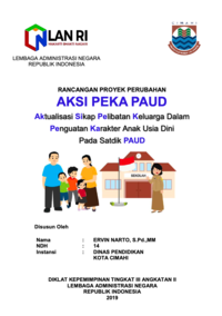 Aksi PEKA PAUD ( Aktualisasi Sikap Pelibatan Keluarga Dalam Penguatan Karakter Pada Pendidikan Anak Usia Dini Pada Satdik PAUD) (Dinas Pendidikan Kota Cimahi)