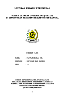 Sistem Layanan Cuti (Siyanti) Online Di Lingkungan Pemerintah Kabupaten Bangka (Badan Kepegawaian dan Pengembangan Sumber Daya Manusia Daerah - BKPSDMD)