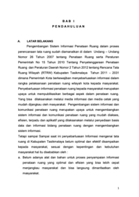Informasi Peruntukan Ruang Berbasis Web Di Kabupaten Tasikmalaya (Dinas Pekerjaan Umum dan Tata Ruang)