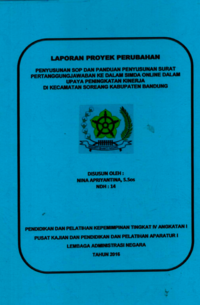 Penyusunan SOP dan Panduan Penyusunan Surat Pertanggungjawaban kedalam Simda Online dalam Upaya Peningkatan Kinerja di Kecamatan Soreang Kabupaten Bandung
