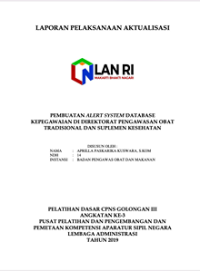 Pembuatan Alert System Database Kepegawaian Di Direktorat Pengawasan Obat Tradisional Dan Suplemen Kesehatan (BPOM)