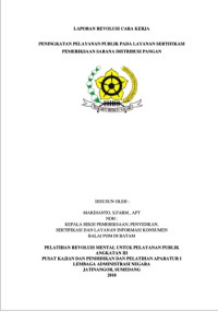 Peningkatan Pelayanan Publik Pada Layanan Sertfikasi Pemeriksaan Sarana Distribusi Pangan (BPOM)