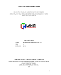 Pembuatan Standard Operasional Procedure (SOP) Permintaan Kajian Hukum Dokumen Hibah Di Lingkungan Biro Hukum dan Organisasi (BPOM)