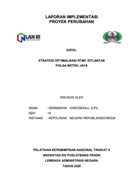 Strategi Optimalisasi RTMC Ditlantas Polda Metro Jaya - Kepolisian Negara Republik Indonesia