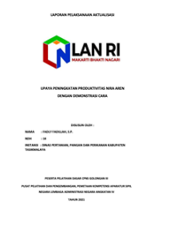 Upaya Peningkatan Produktivitas Nira Aren Dengan Demonstrasi Cara (Dinas Pertanian Pangan dan Perikanan Kabupaten Tasikmalaya)