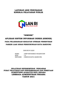 Aplikasi Sistem Informasi Derek (SIMDEK) Pada Pelaksanaan Kegiatan Operasi Penertiban Parkir Liar Dinas Perhubungan Kota Bandung