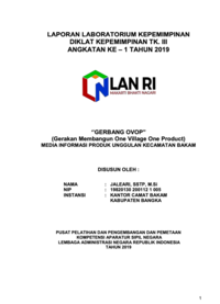 Gerbang OVOP (Gerakan Membangun One Village One Product) Media Informasi Produk Unggulan Kecamatan Bakam Kabupaten Bangka