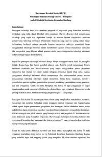 Penetapan Rencana Strategi Unit TI/Komputer Pada Politeknik Kesehatan Kemenkes Bandung