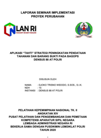Aplikasi TAHTI Strategi Peningkatan Pendataan Tahanan Dan Barang Bukti Pada Bagops Densus 88 At Polri - Densus 88 Anti Teror Mabes Polri (Kepolisian Negara Republik Indonesia)