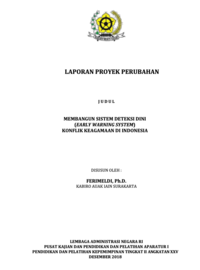 Membangun Sistem Deteksi Dini (Early Warning Systems) Konflik Keagamaan Di Indonesia (Pusat Kerukunan Umat Beragama Kementerian Agama)