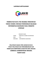 Pembuatan Data Tri Dharma Perguruan Tinggi Dosen Jurusan Pendidikan Sejarah Universitas Siliwangi Pada Website Jurusan