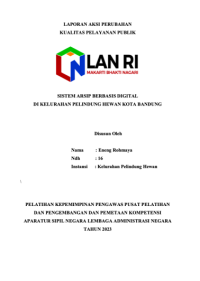 Sistem Arsip Berbasis Digital Di Kelurahan Pelindung Hewan Kota Bandung