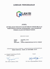 Optimalisasi Pendapatan Retribusi Parkir Melalui Penetapan Standar Operasional Dan Prosedur Pengelolaan Retribusi Parkir (Dinas Perhubungan Kota Cimahi)