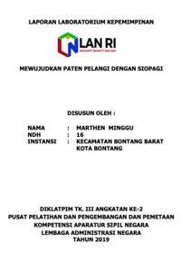 Mewujudkan Paten (Pelayanan Administrasi Terpadu) Pelangi Dengan SIOPAGI (Sistem Online Paten Pelangi) (Kecamatan Bontang Barat Kota Bontang)