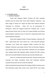 Sistem Layanan Rawat Inap Di Rumah Sakit Singaparna Medika Citrautama (RS SMC) Dinas Kesehatan Kabupaten Tasikmalaya