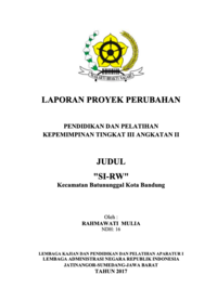 Si-RW; Sistem Informasi Rukun Warga Kecamatan Batununggal Kota Bandung