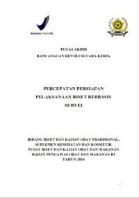 Percepatan Persiapan Pelaksanaan Riset Berbasis Survei (BPOM)