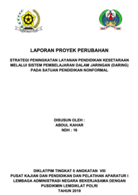Strategi Peningkatan Layanan Pendidikan Kesetaraan Melalui Sistem Pembelajaran Dalam Jaringan (Daring) Pada Satuan Pendidikan Nonformal (Direktorat Pembinaan Pendidikan Keaksaraan dan Kesetaraan Kementerian Pendidikan dan Kebudayaan)
