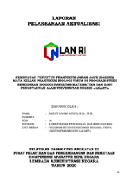 Pembuatan Penuntun Praktikum Jarak Jauh (Daring) Mata Kuliah Biologi Umum Di Program Studi Pendidikan Biologi Fmipa, Universitas Negeri Jakarta