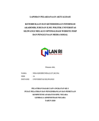 Keterbukaan Dan Ketersediaan Informasi Akademik Jurusan Ilmu Politik Universitas Siliwangi Melalui Optimalisasi Website Fisip Dan Penggunaan Sosial Media