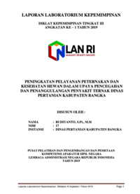 Peningkatan Pelayanan Peternakan dan Kesehatan Hewan Dalam Upaya Pencegahan dan Penanggulangan Penyakit Ternak pada Dinas Pertanian Kabupaten Bangka