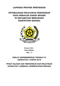 Optimalisasi Pelayanan Pendidikan Pada Sekolah Dasar Negeri Di Kecamatan Merawang Kabupaten Bangka (Dinas Pendidikan)