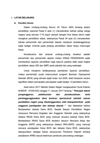 Pengelolaan Dan Pertanggungjawaban Dana Bantuan Operasional Sekolah (BOS) Yang Bertanggung Jawab Berbasis Teknologi Informasi (Dinas Pendidikan)