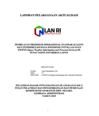 Pembuatan Prosedur Operasional Standar Scaling Dan Interpretasi Data Ionosfer Untuk Layanan Swifts (Space Weather Information And Forecast Services) Di Pusat Sains Antariksa Lapan (LAPAN)
