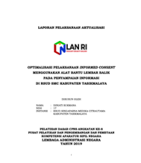 Optimalisasi Pelaksanaan Informed Consent Menggunakan Alat Bantu Lembar Balik Pada Penyampaian Informasi Di RSUD SMC Kabupaten Tasikmalaya (TERBAIK 1)