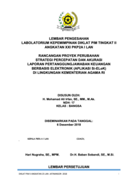 Strategi Percepatan Dan Akurasi Laporan Pertanggngjawaban Keuangan Berbasis Elektronik (Aplikasi Si-ELoK) Di Lingkungan Kementerian Agama RI
