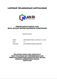 Perancangan Bahan Ajar Mata Kuliah Sistem Kearsipan Elektronik Politeknik Negeri Bandung