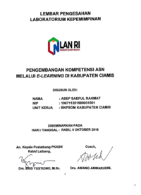 Pengembangan Kompetensi ASN Melalui eLearning Di Kabupaten Ciamis (Badan Kepegawaian dan Pengembangan Sumber Daya Manusia)
