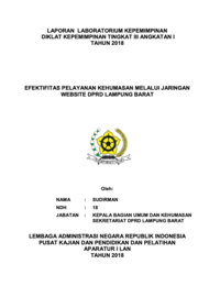 Efektivitas Pelayanan Kehumasan melalui Jaringan Website DPRD Lampung Barat (Sekretariat DPRD)