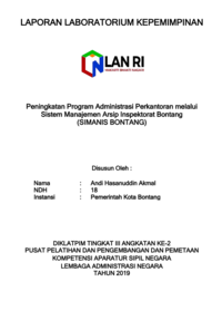 Peningkatan Program Administrasi Perkantoran Melalui SIMANIS BONTANG (Sistem Manajemen Arsip Inspektorat Bontang) (Inspektorat)
