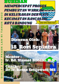Bubesan (Buku Besar Pertanahan Kelurahan Derwati) Mempercepat Proses Pembuatan Warkah Di Kelurahan Derwati Kecamatan Rancasari Kota Bandung
