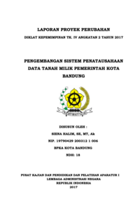Pengembangan Sistem Penatausahaan Di Tanah Milik Pemerintah Kota Bandung (Badan Pengelolaan Keuangan dan Aset) (TERBAIK)