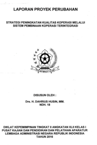 Strategi Peningkatan Kualitas Koperasi Melalui Sistem Pembinaan Koperasi Terintegrasi (Dinas Koperasi Dan UMKM Provinsi Riau)