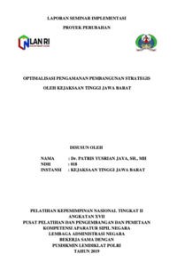 Optimalisasi Pengamanan Pembangunan Strategis Oleh Kejaksaan Tinggi Jawa Barat
