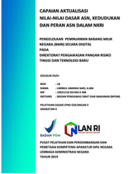 Pengelolaan Peminjaman Barang Milik Negara (BMN) Secara Digital Pada Direktorat Pengawasan Pangan Risiko Tinggi Dan Teknologi Baru (BPOM)