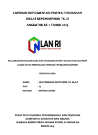 Akselerasi Penyediaan Data Dan Informasi Infrastruktur Pada Bappeda Ciamis Untuk Mendukung Peningkatan Sektor Ekonomi (Badan Perencanaan Pembangunan - Bappeda Daerah)