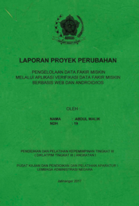 Pengelolaan Data Fakir Miskin Melalui Aplikasi Verifikasi Data Fakir Miskin Berbasis Web Dan Android/Ios (Dinas Sosial dan Pemberdayaan Masyarakat Kota Batam)