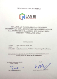Kolaborasi & Sinergitas Program Pemerintah Kota Bontang Dengan Perusahaan Dalam Menurunkan Emisi Gas Rumah Kaca Melalui Tim Gatot Kaca (Badan Perencanaan Penelitian dan Pengembangan - Bappelitbang Kota Bontang)