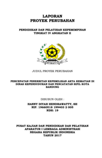 Percepatan Penerbitan Kepemilikan Akta Kematian Di Dinas Kependudukan Dan Pencatatan Sipil Kota Bandung