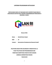 Penyusunan Check List Dan Basis Data Famtrip Di Lingkungan Asdep Pemasaran II Regional III Area I (Kementerian Pariwisata)