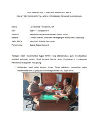 Penyusunan Standar Pelayanan (Dinas Koperasi, Usaha Kecil dan Menengah dan Perdagangan Kabupaten Klungkung)