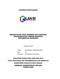 Rekapitulasi Data Sumber Daya Manusia Program Studi Teknik Elektro Universitas Siliwangi