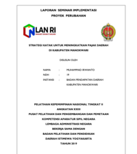 Strategi Katak Dalam Peningkatan Pajak Daerah Di Kabupaten Manokwari (Badan Pendapatan Daerah)